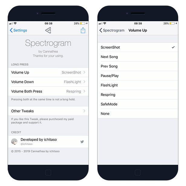 Spectrogram Tweak for iOS