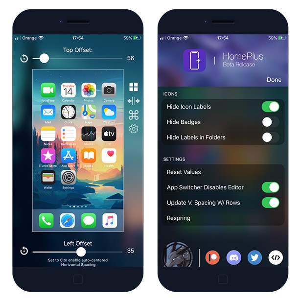 HomePlus Cydia tweak for iOS