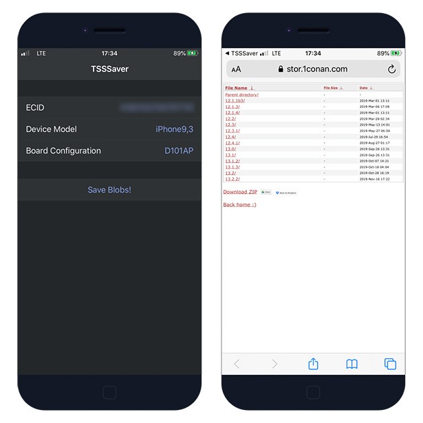 TSSSAver App per Cydia