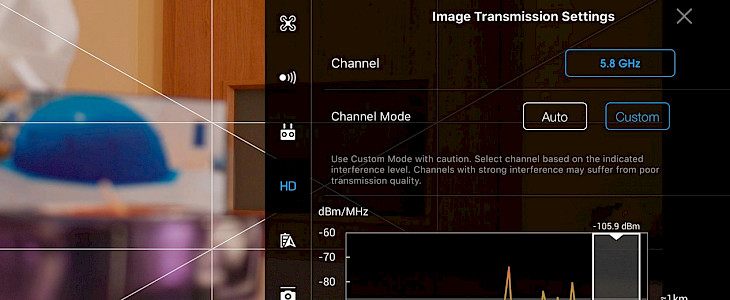 How to enable custom channel mode in DJI GO 4