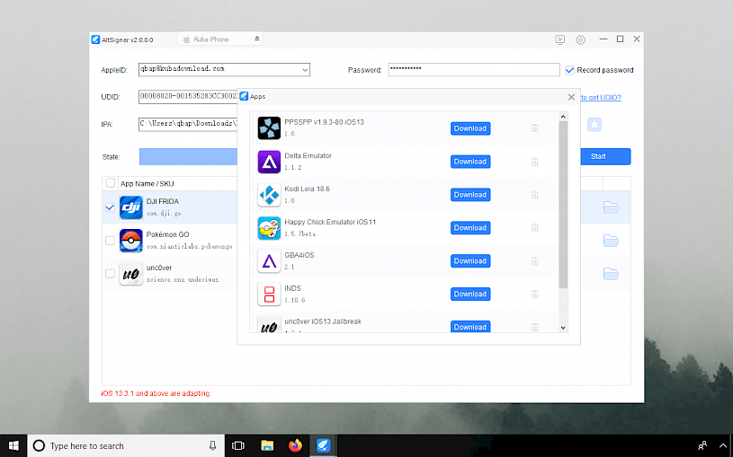 ios app signer windows 10