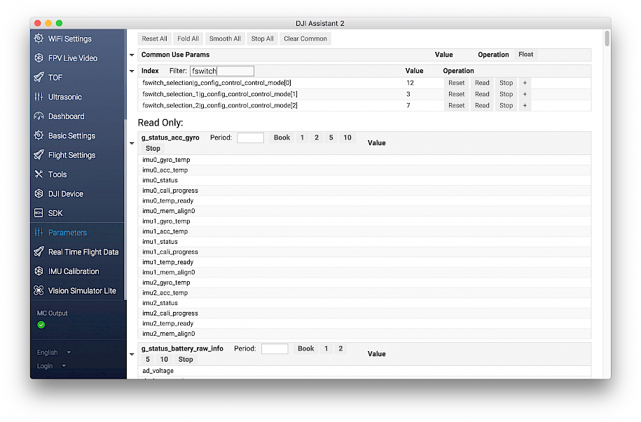 DJI Assistant 2 switch control mode