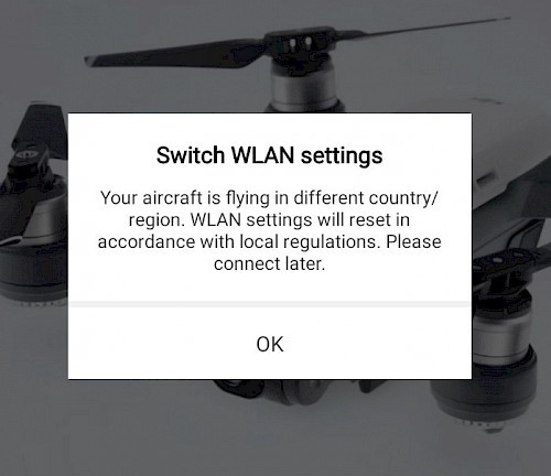 Switch WLAN settings DJI GO 4