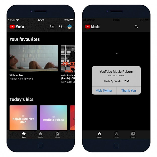 YouTube Music Reborn tweak