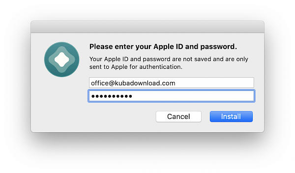 Enter Apple ID to AltStore