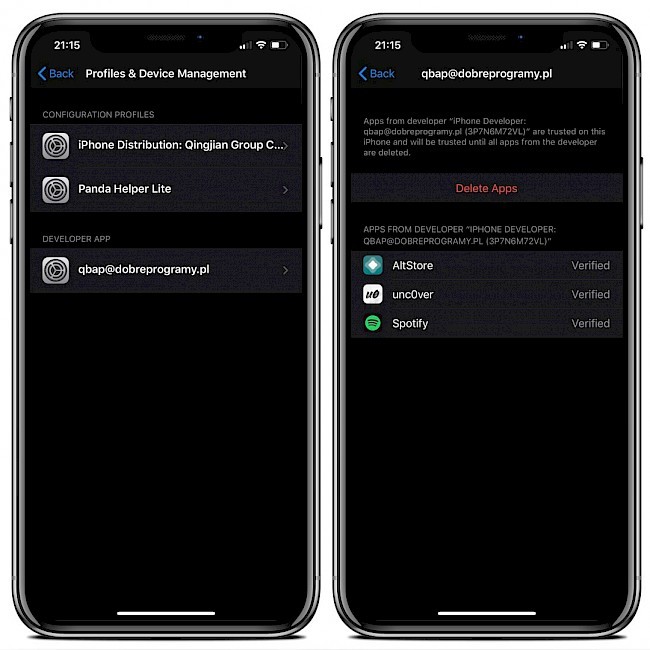 Install AltStore profile on iOS