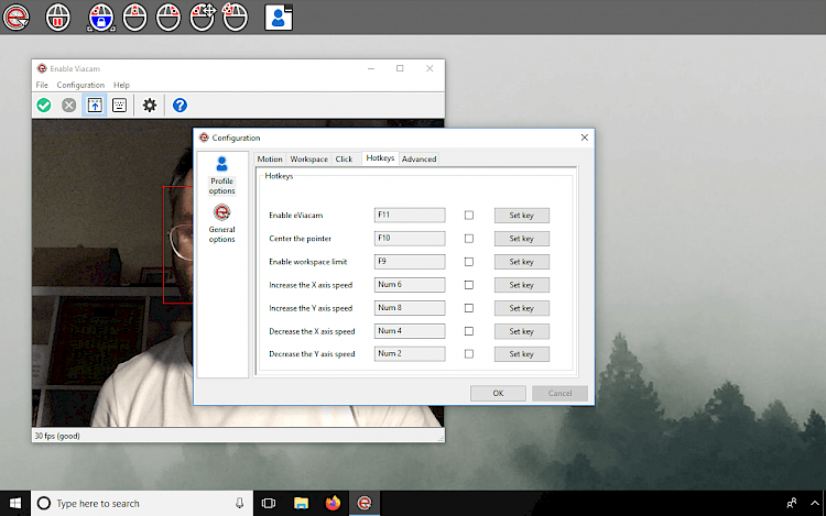 Enable Viacam Hotkeys