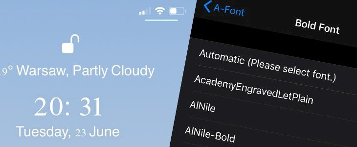 A-Font tweak customizes iOS fonts