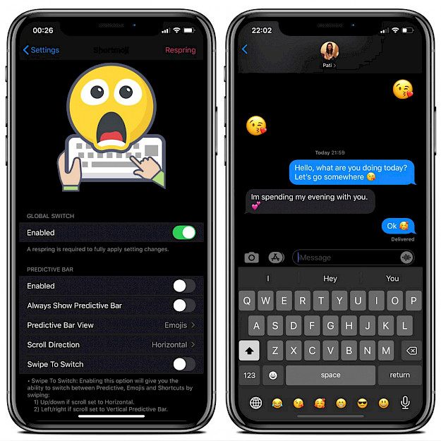 Shortmoji tweak adds a lot of features to iOS keyboard