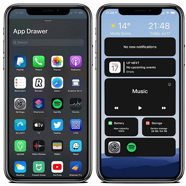 Viper tweak App Drawer and Widgets