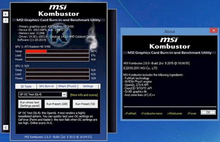 opengl 4.3 support for msi kombustor