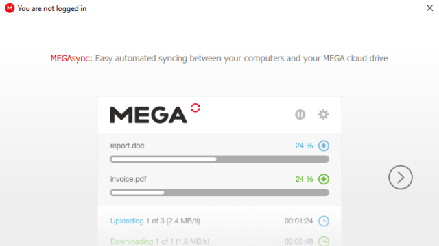 megasync resume download
