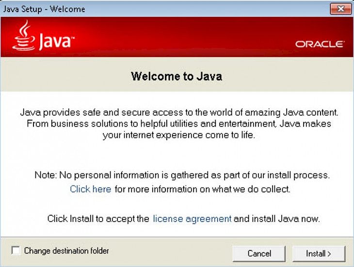 descargar el entorno de tiempo de ejecución de Java diseñado para Windows 7 64