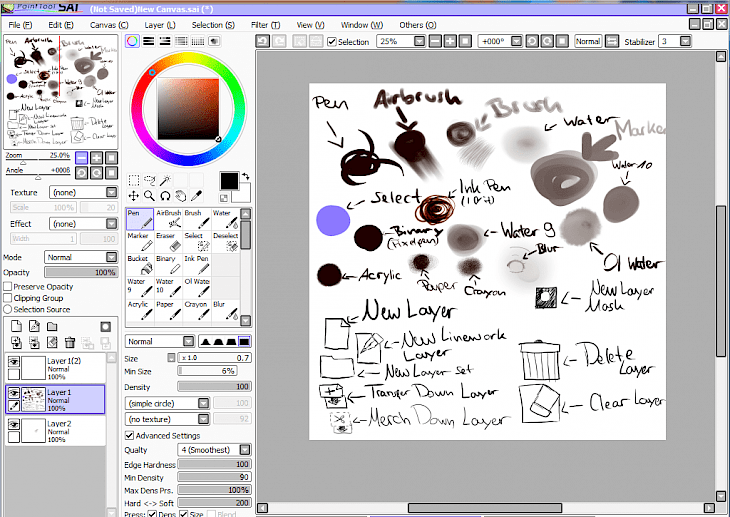 free paint tool sai traditional brushes