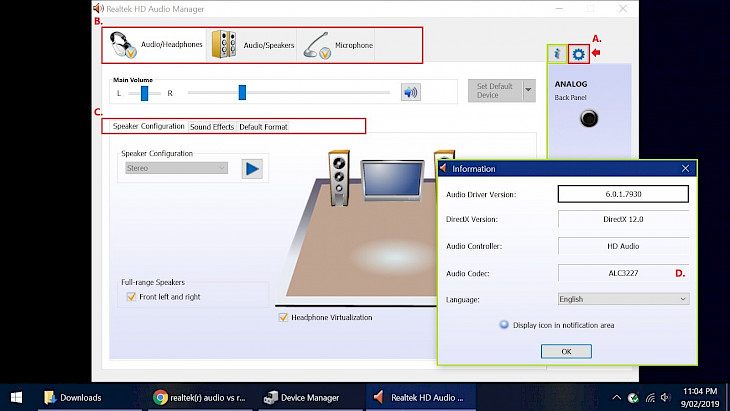 realtek hd audio manager download look right on asus gaming laptop