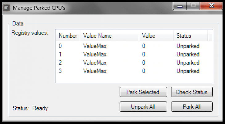 cpu unpark app