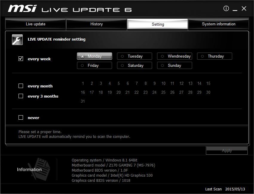 Msi live update нет подключения к интернету