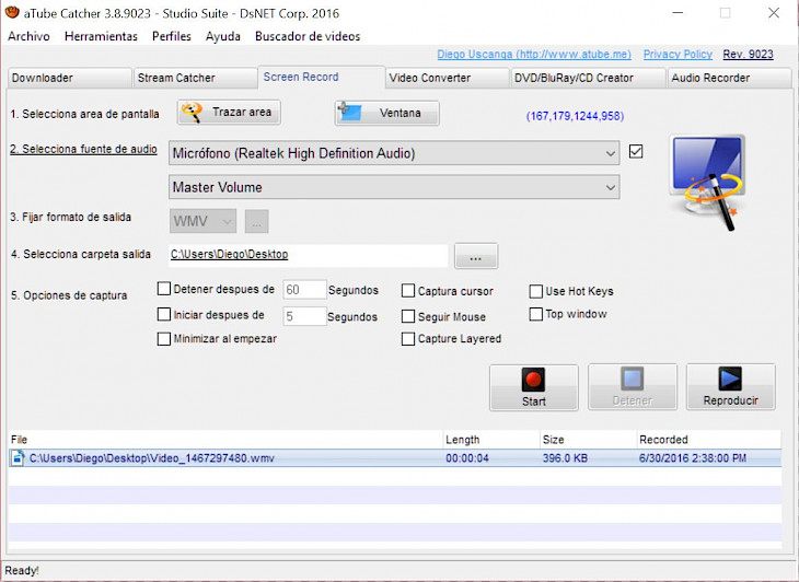 how to use atube catcher screen recorder