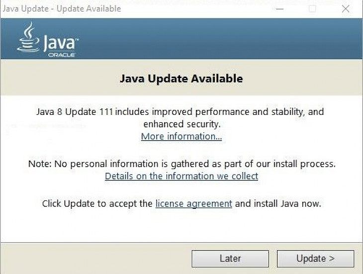 Java JRE 8 Update 111 (64-bit)