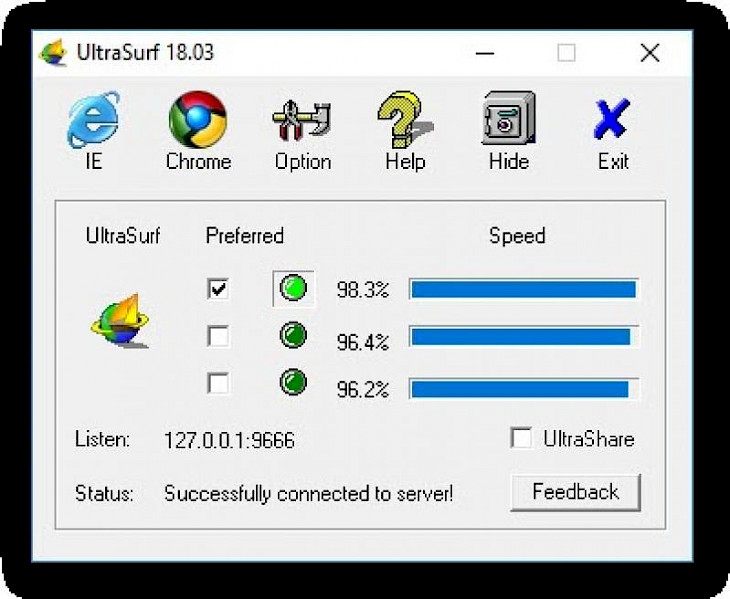 ultrasurf connect to 4k video downloader