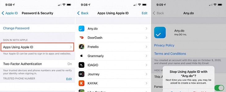 How to view apps using your Apple ID for “Sign in with Apple”