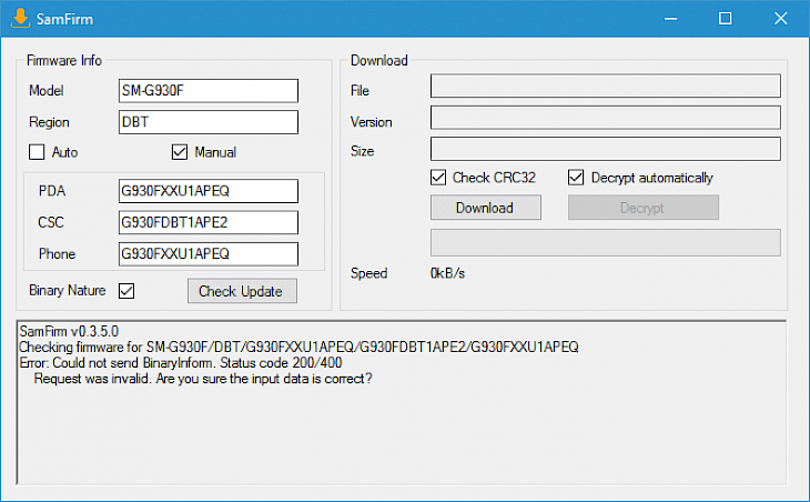 Samfirm tool