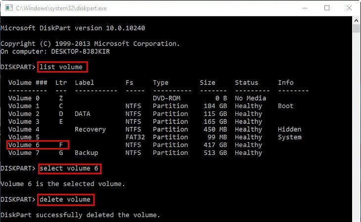 Fdisk windows 10 команды