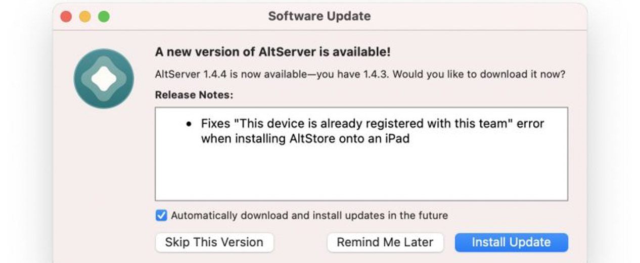 AltStore and AltServer Updated to v1.4.4