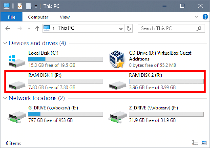 make ram disk windows 10