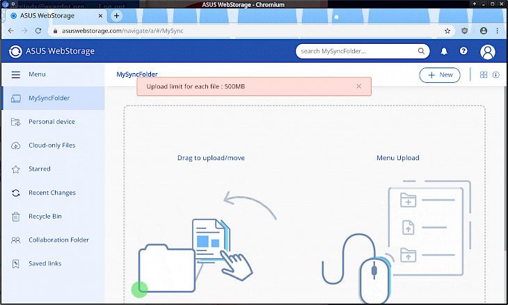 Asus webstorage ошибка регистрации 999