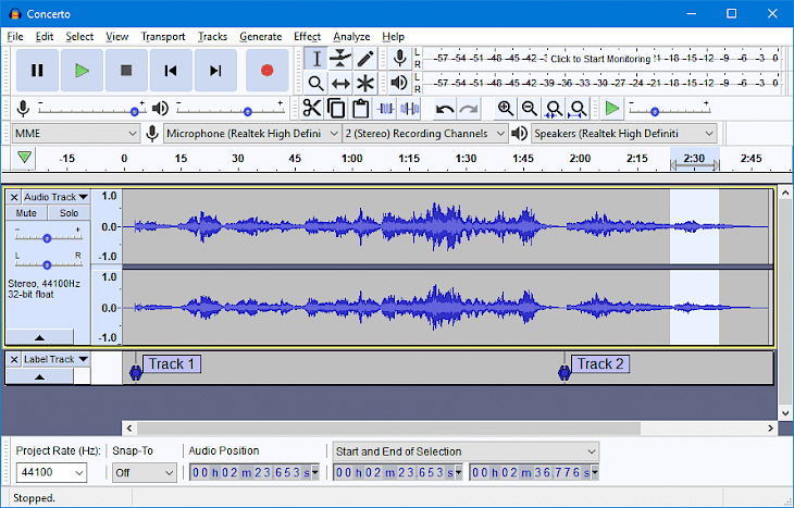 Audacity 2.2.2