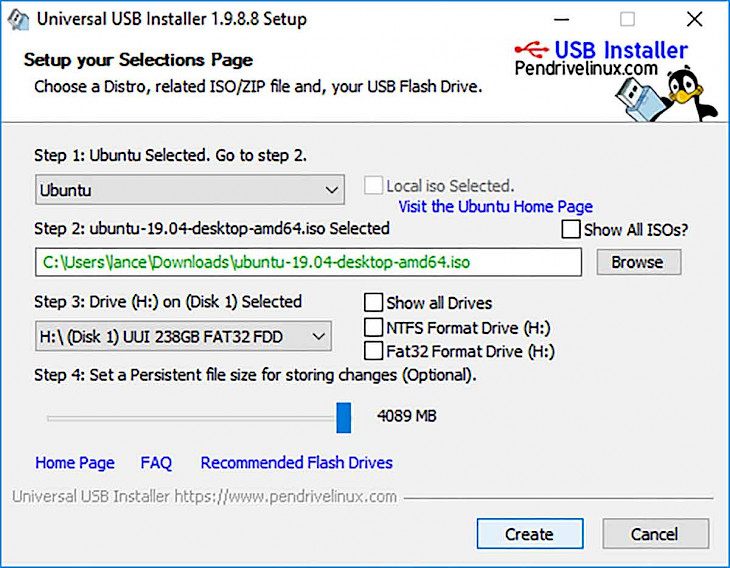 universal usb installer error syslinux