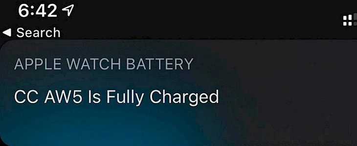 ShortcutApp for Apple Watch Charging Notification