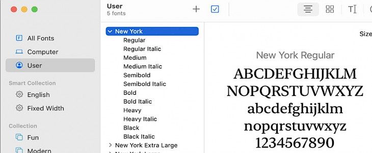 How to create Smart Collections in Font Book on Mac