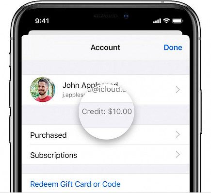 How can you use an iTunes gift card in place of a credit card?