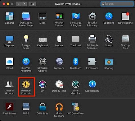 parental controls macos monterey